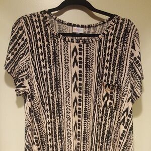 LuLaRoe Black and Cream High Low Dress